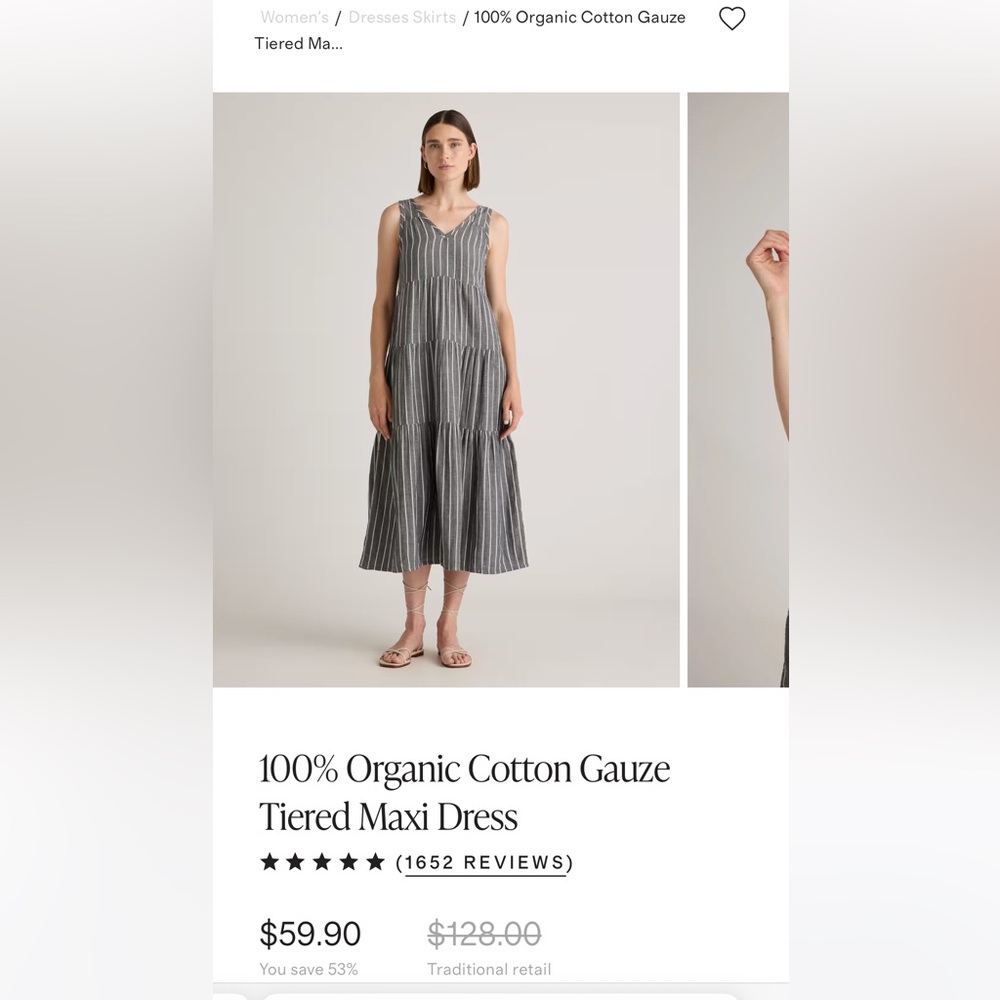 Quince Gray Tiered Maxi Sundress